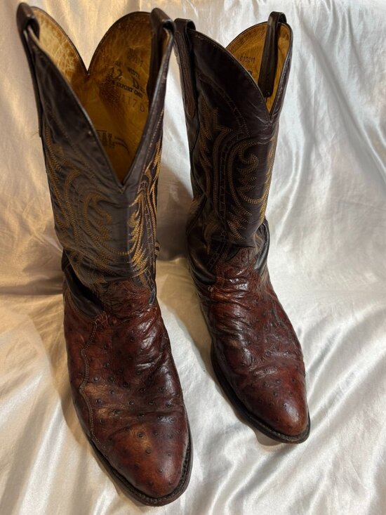 Corral Genuine Ostrich Leather Boots Size 12 Men